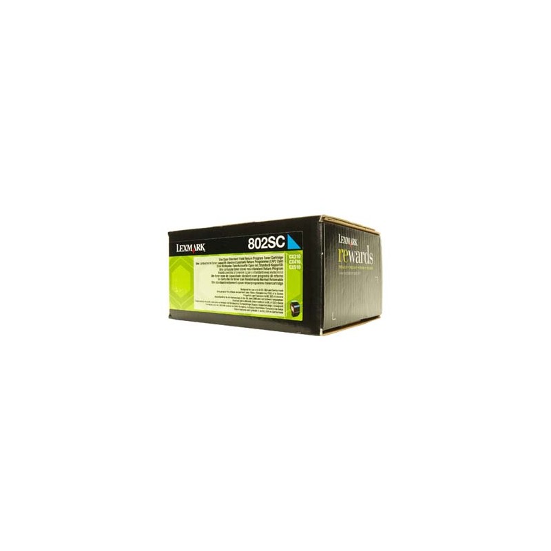 Lexmark oryginalny toner 80C2SC0, cyan, 2000s, return