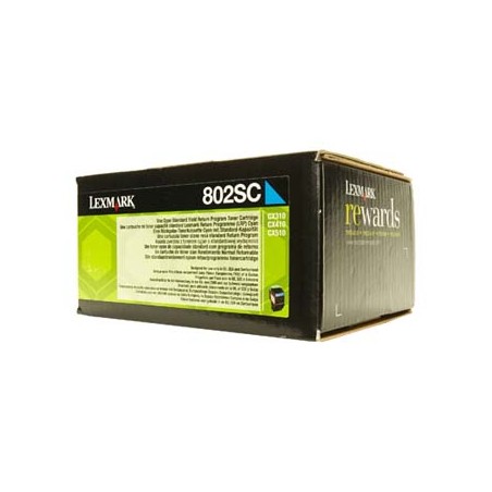 Lexmark oryginalny toner 80C2SC0, cyan, 2000s, return