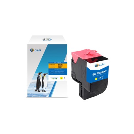 G&G kompatybilny toner z Lexmark 80C2SY0, NT-FPL801XY-A, yellow, 2000s