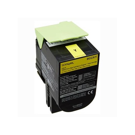 Lexmark oryginalny toner 80C2XY0, yellow, 4000s, extra duża pojemność, return