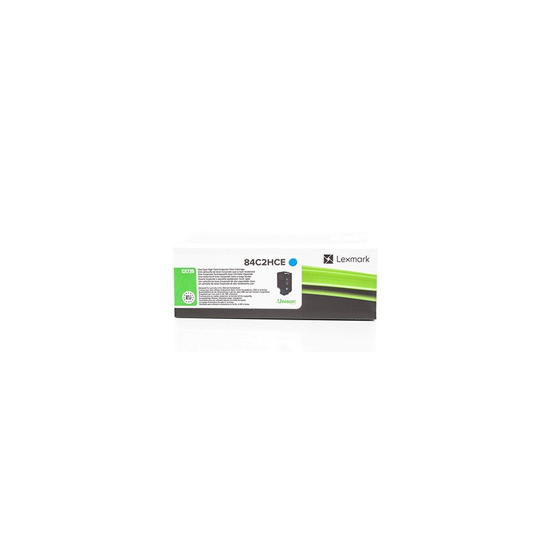Lexmark oryginalny toner 84C2HCE, cyan, 16000s, high capacity, return