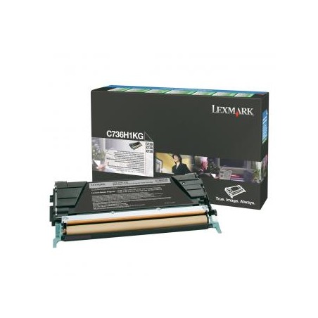 Lexmark oryginalny toner C736H1KG, black, 12000s, high capacity, return