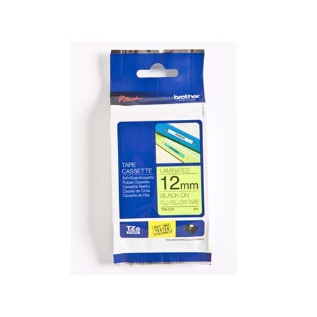 Brother oryginalny taśma do drukarek etykiet, Brother, TZE-C31, czarny druk/sygnalizacyjny żółty podkład, laminowane, 5m, 12mm