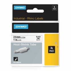 Dymo oryginalny taśma do drukarek etykiet, Dymo, 1805443, czarny druk/biały podkład, 1.5m, 24mm, RHINO rurka termokurczliwa