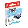 Dymo oryginalny taśma do drukarek etykiet, Dymo, 43613, S0720780, czarny druk/biały podkład, 7m, 6mm, D1
