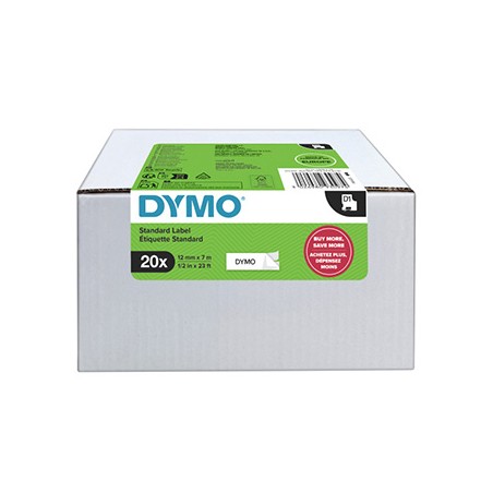 Dymo oryginalny taśma do drukarek etykiet, Dymo, 2231632, czarny druk/biały podkład, 7m, 12mm, 20 szt w opakowaniu, cena za opak