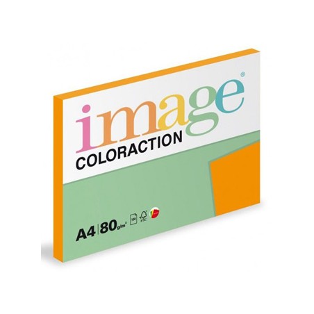 Papier kserograficzny Coloraction, Acapulco, A4, 80 g/m2, refleksyjny pomarańczowy, 100 arkusza, nadaje się do druku atramentowe