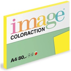 Papier kserograficzny Coloraction, Ibiza, A4, 80 g/m2, refleksyjny żółty, 100 arkusza, nadaje się do druku atramentowego
