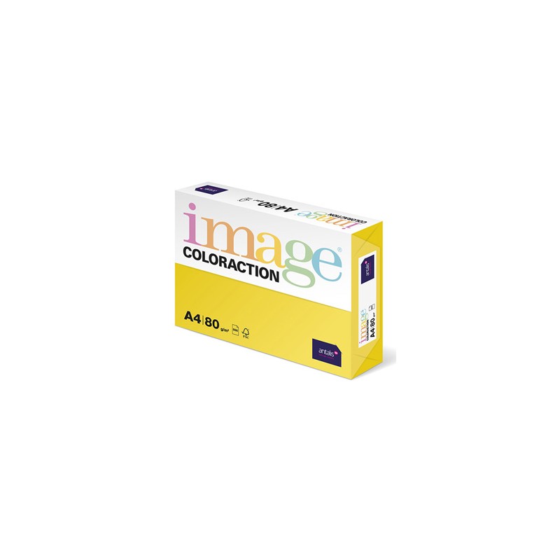 Papier kserograficzny Coloraction, Canary, A4, 80 g/m2, średni żółty, 500 arkusza, nadaje się do druku atramentowego