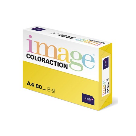 Papier kserograficzny Coloraction, Canary, A4, 80 g/m2, średni żółty, 500 arkusza, nadaje się do druku atramentowego