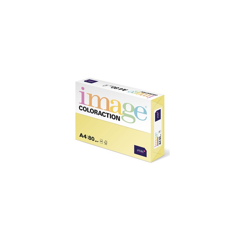 Papier kserograficzny Coloraction, Desert, A4, 80 g/m2, jasny żółty, 500 arkusza, nadaje się do druku atramentowego