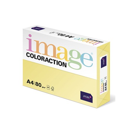 Papier kserograficzny Coloraction, Desert, A4, 80 g/m2, jasny żółty, 500 arkusza, nadaje się do druku atramentowego