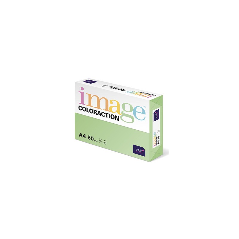Papier kserograficzny Coloraction, Forest, A4, 80 g/m2, pastelowe zielony, 500 arkusza, nadaje się do druku atramentowego