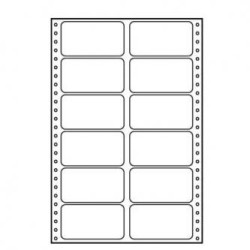 Logo etykiety tabelaryczne 89mm x 48.8mm, A4, dwurzędowe, białe, 12 etykiety, pakowane po 10 szt., do drukarek igłowych