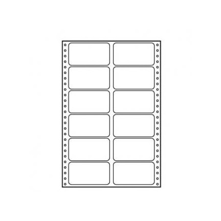 Logo etykiety tabelaryczne 89mm x 48.8mm, A4, dwurzędowe, białe, 12 etykiety, pakowane po 10 szt., do drukarek igłowych