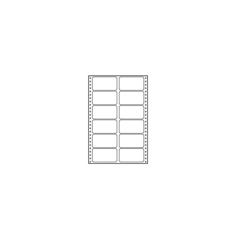 Etykiety tabelacyjne 89 x 48.8 mm, A4, dwurzędowe, białe, 12 etykiety, pakowane po 25 szt., do drukarek igłowych, EOL