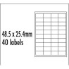 Logo etykiety 48.5mm x 25.4mm, A4, matowe, niebieskie, 40 etykiety, pakowane po 10 szt., do drukarek atramentowych i laserowych