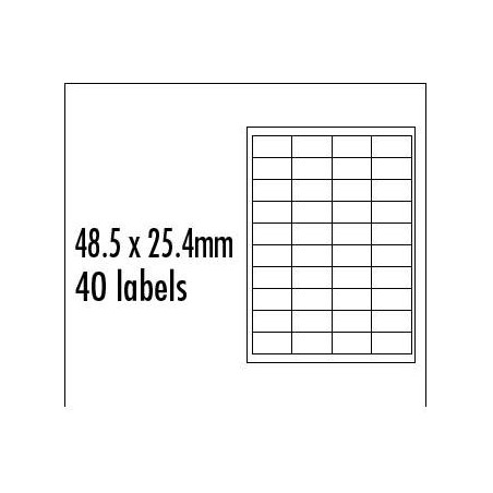 Logo etykiety 48.5mm x 25.4mm, A4, matowe, czerwony, 40 etykiety, pakowane po 10 szt., do drukarek atramentowych i laserowych