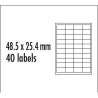 Logo etykiety 48.5mm x 25.4mm, A4, matowe, żółte, 40 etykiety, pakowane po 10 szt., do drukarek atramentowych i laserowych