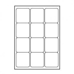 Logo etykiety 66mm x 70mm, A4, matowe, białe, 12 etykiety, 140g/m2, pakowane po 25 szt., do drukarek atramentowych i laserowych