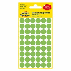 Avery Zweckform etykiety 12mm, neonowa zieleń, 54 etykiety, do znakowania, pakowane po 5 szt., 3149, do pisma odręcznego