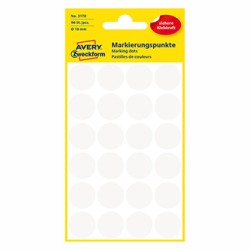 Avery Zweckform etykiety 18mm, białe, 24 etykiety, do znakowania, pakowane po 4 szt., 3170, do pisma odręcznego