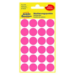 Avery Zweckform etykiety 18mm, neonowy czerwony, 24 etykiety, do znakowania, pakowane po 4 szt., 3172, do pisma odręcznego