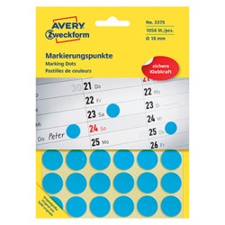 Avery Zweckform etykiety 18mm, niebieskie, 48 etykiety, do znakowania, pakowane po 22 szt., 3375, do pisma odręcznego