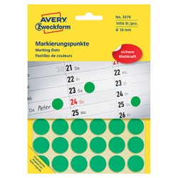 Avery Zweckform etykiety 18mm, zielony, 48 etykiety, do znakowania, pakowane po 22 szt., 3376, do pisma odręcznego
