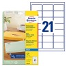 Avery Zweckform etykiety 63.5mm x 38.1mm, A4, przezroczysty, przezroczysta, 21 etykiety, adresowa, pakowane po 25 szt., J8560-25