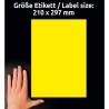 Avery Zweckform etykiety 210mm x 297mm, A4, żółte, 1 etykieta, bardzo trwałe, pakowane po 20 szt., L6111-20, do drukarek laserow