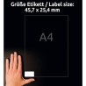 Avery Zweckform etykiety 45.7mm x 25.4mm, A4, białe, 40 etykiety, trzykrotnie silniejszy klej, pakowane po 20 szt., L6140-20, do