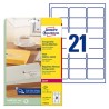 Avery Zweckform etykiety 63.5mm x 38.1mm, A4, przezroczysty, przezroczysta, 21 etykiety, adresowa, pakowane po 25 szt., L7560-25