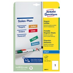 Avery Zweckform etykiety 210mm x 297mm, A4, matowe, białe, 1 etykieta, magnetyczne, pakowane po 5 szt., J8867-5, do drukarek atr