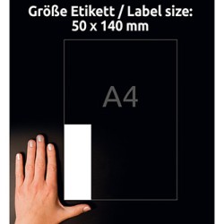 Avery Zweckform etykiety 50mm x 140mm, A4, matowe, białe, 8 etykiet, magnetyczne, pakowane po 5 szt., J8875-5, do drukarek atram