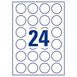 Avery Zweckform etykiety 40mm, A4, białe, 24 etykiety, pakowane po 10 szt., L3415-10, do drukarek laserowych i atramentowych