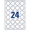 Avery Zweckform etykiety 40mm, A4, białe, 24 etykiety, pakowane po 10 szt., L3415-10, do drukarek laserowych i atramentowych
