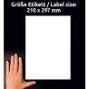 Avery Zweckform etykiety 210mm x 297mm, A4, białe, 1 etykieta, bardzo trwałe, pakowane po 8 szt., L4775-8, do drukarek laserowyc