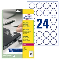 Avery Zweckform etykiety 40mm, A4, matowe, białe, 480 etykiety, z zabezpieczeniem przeciw odklejeniu, pakowane po 20 szt., L6112