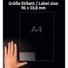 Avery Zweckform etykiety 96mm x 50,8mm, A4, białe, 10 etykiety, lśniący  - crystal clear, pakowane po 25 szt., L7783-25, do druk