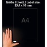 Avery Zweckform etykiety 25.4mm x 10mm, A4, białe, 189 etykiety, o wysokiej przylepności, pakowane po 20 szt., L7871-20, do druk