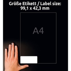 Avery Zweckform etykiety 99.1mm x 42.3mm, A4, białe, 12 etykiety, bardzo trwałe, pakowane po 40 szt., L7913-40, do drukarek lase