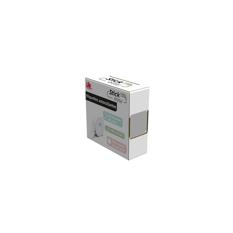 UPrint etykiety 14mmx40mm, białe, 180 etykiety, UP21 180 WHITE, do drukarek StickEasy