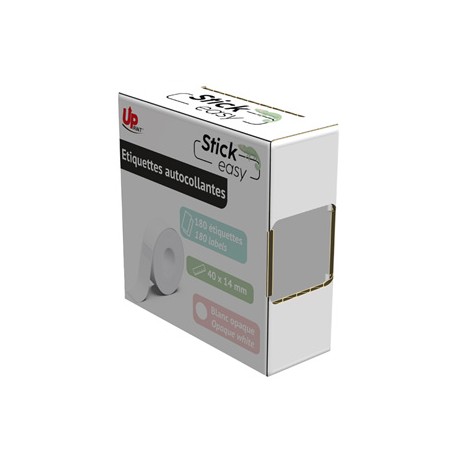 UPrint etykiety 14mmx40mm, białe, 180 etykiety, UP21 180 WHITE, do drukarek StickEasy