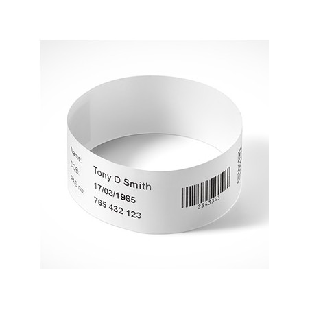 Brother opaski na nadgarstek identyfikujące dla dorosłych 279mm x 25mm, biała, 200 szt., BWEAB279PW, do bezpośredniego druku ter