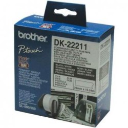 Brother rolka folii 29mm x 15.24m, biała, 1 szt., DK 22211, do drukowania etykiet