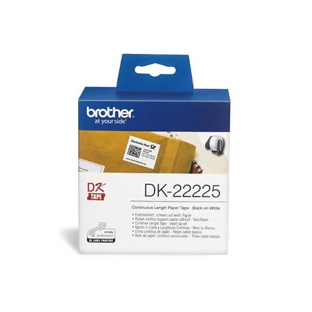Brother rolki papierowe 38mm x 30.48m, biała, 1 szt., DK22225, do drukowania etykiet