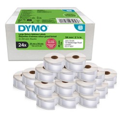 Dymo etykiety papierowe 54mm x 25mm, białe, na adres zwrotny, 24 x 500 szt., 2223589, op. 24 rolki, cena za 1 szt