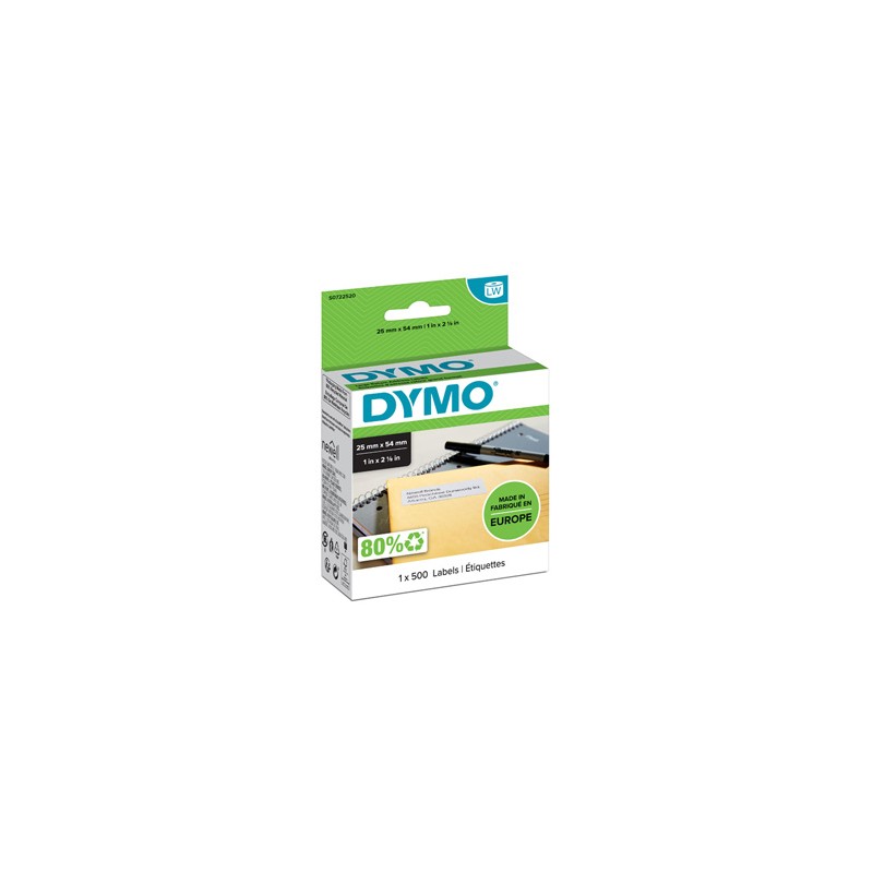 Dymo etykiety papierowe 54mm x 25mm, białe, na adres zwrotny, 500 szt., 11352, S0722520