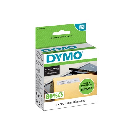 Dymo etykiety papierowe 54mm x 25mm, białe, na adres zwrotny, 500 szt., 11352, S0722520